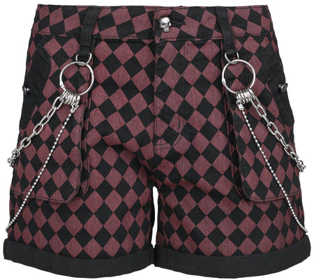 Short  de Rock Rebel by EMP - Checkerboard Shorts - 29 à 30 - pour Femme - rouge/noir - Rock Rebel by EMP