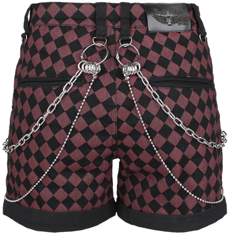 Short  de Rock Rebel by EMP - Checkerboard Shorts - 29 à 30 - pour Femme - rouge/noir - Rock Rebel by EMP - View 2