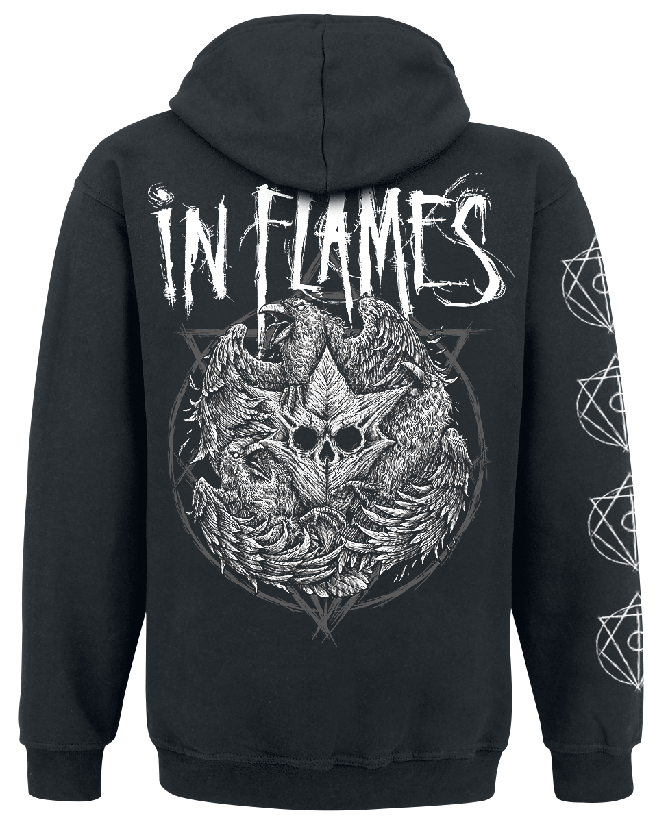Sweat-shirt à capuche  de In Flames - Jesterhead White Raven - S à 3XL - pour Homme - noir - In Flames - View 2