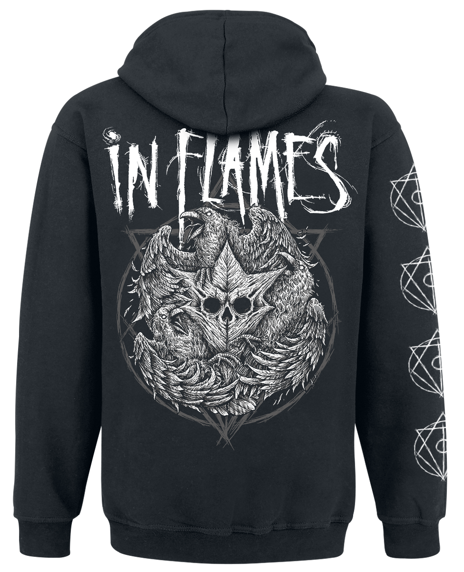 Sweat-shirt à capuche  de In Flames - Jesterhead White Raven - S à 3XL - pour Homme - noir - In Flames - View 2