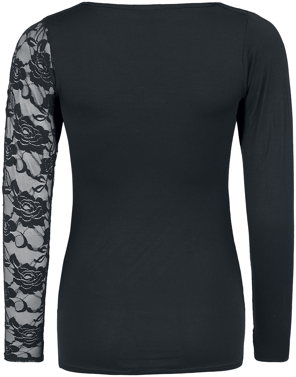 T-shirt manches longues Gothic de Spiral - Flaming Rose - S à XXL - pour Femme - noir - Spiral - View 2