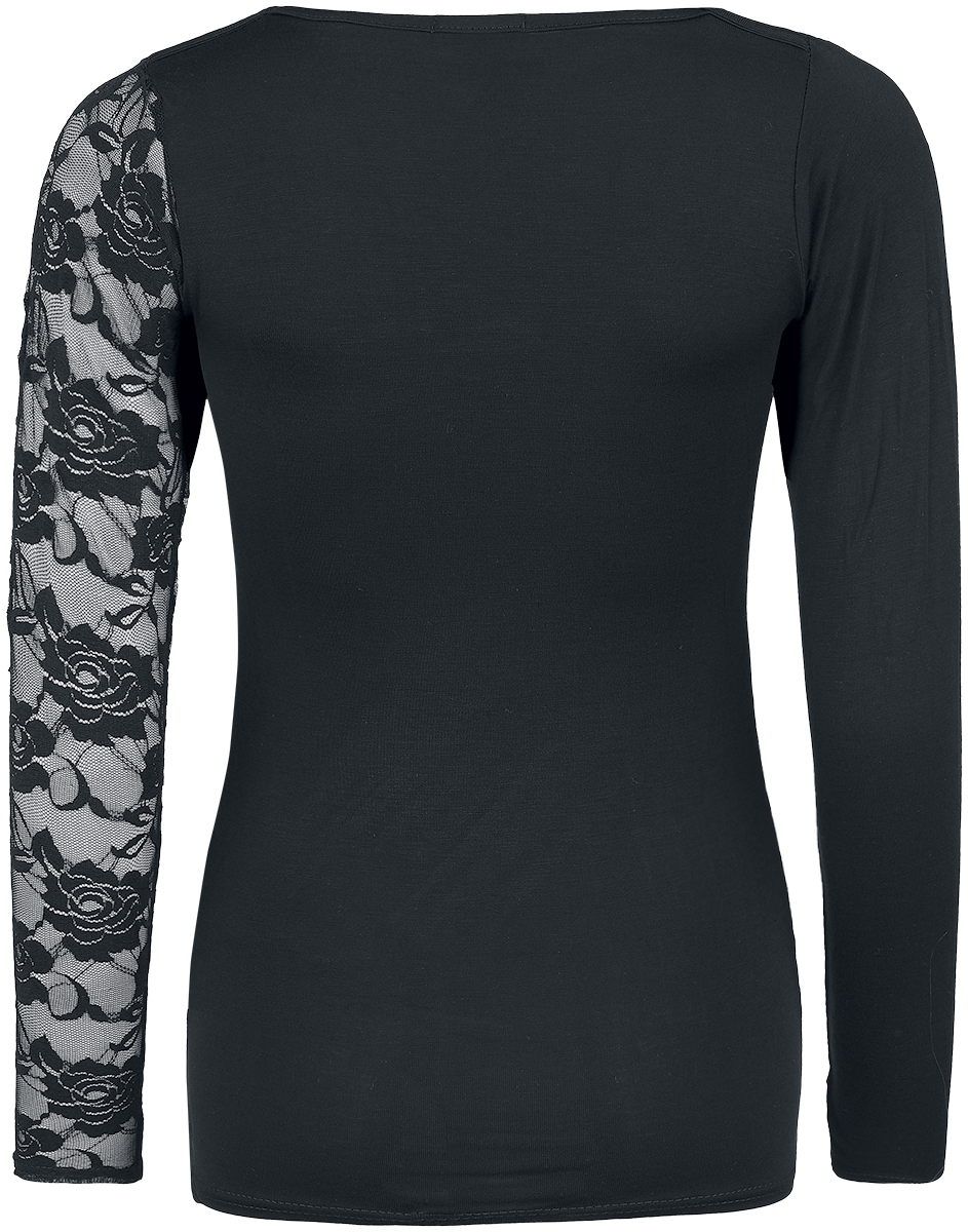 T-shirt manches longues Gothic de Spiral - Flaming Rose - S à XXL - pour Femme - noir - Spiral - View 2
