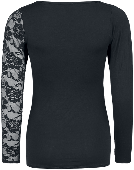 T-shirt manches longues Gothic de Spiral - Flaming Rose - S à XXL - pour Femme - noir - Spiral - View 2
