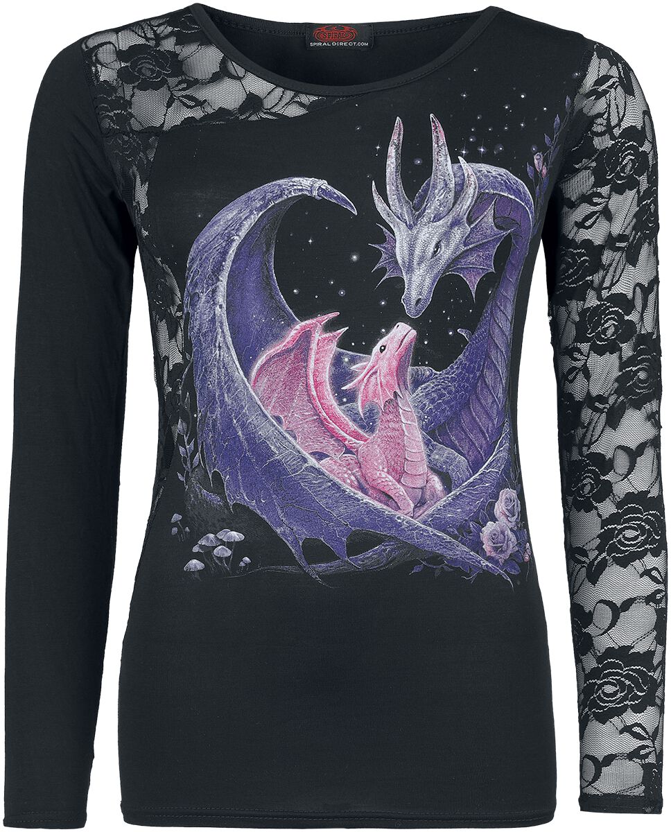 T-shirt manches longues Gothic de Spiral - Maternal Instincts - S à XXL - pour Femme - noir - Spiral