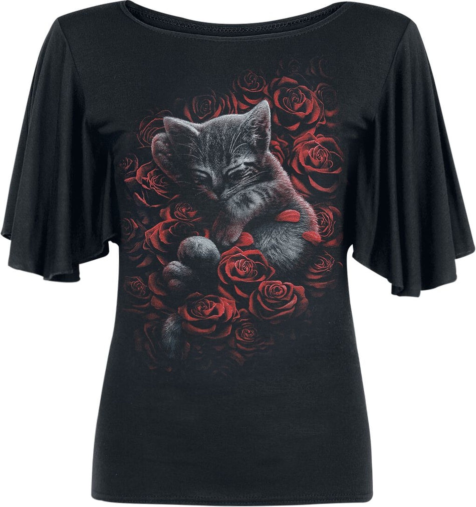 T-Shirt Manches courtes Gothic de Spiral - Bed Of Rose - S à XXL - pour Femme - noir - Spiral
