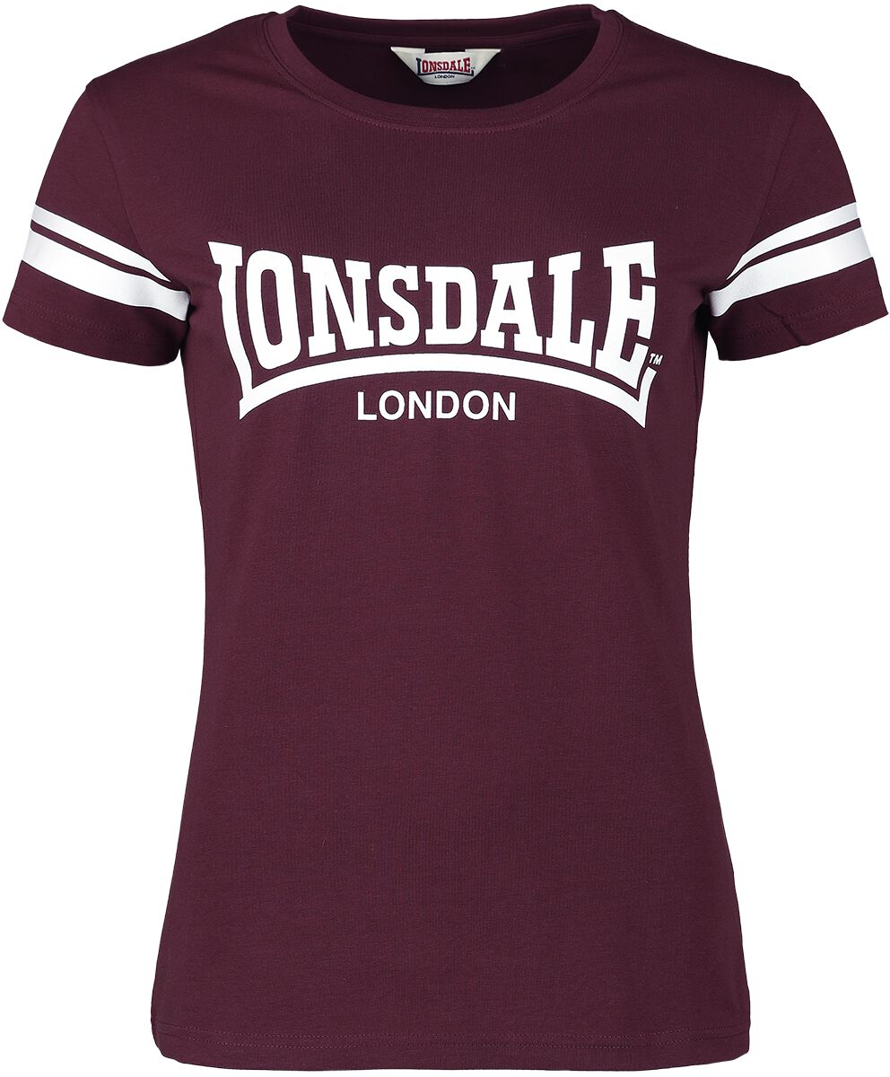 T-Shirt Manches courtes  de Lonsdale London - KILLEGRAY - XS à XL - pour Femme - rouge foncé - Lonsdale London