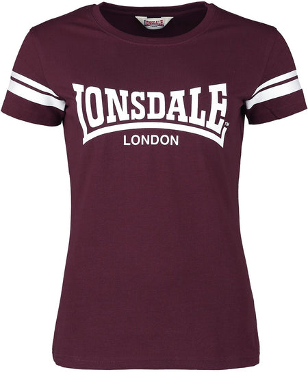 T-Shirt Manches courtes  de Lonsdale London - KILLEGRAY - XS à XL - pour Femme - rouge foncé - Lonsdale London