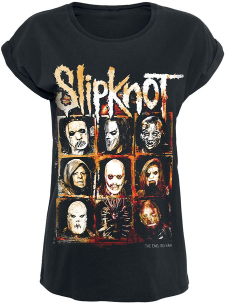 T-Shirt Manches courtes  de Slipknot - The End, So Far Group Squares - S à 3XL - pour Femme - noir - Slipknot