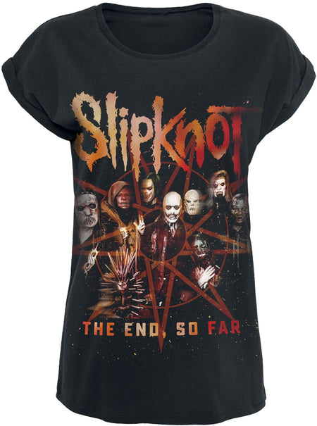 T-Shirt Manches courtes  de Slipknot - The End, So Far Group Star - S à 3XL - pour Femme - noir - Slipknot