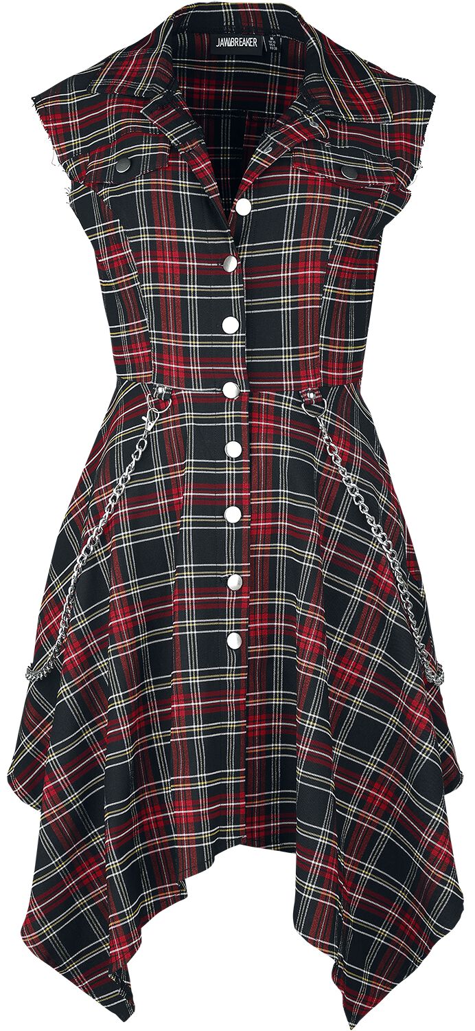 Robe mi-longue Gothic de Jawbreaker - Robe Chemise Tartan - XS à XXL - pour Femme - multicolore - Jawbreaker