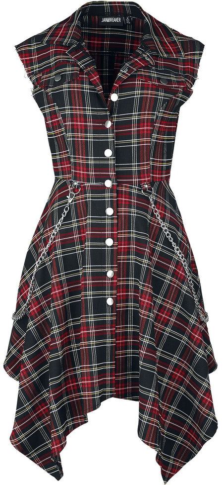Robe mi-longue Gothic de Jawbreaker - Robe Chemise Tartan - XS à XXL - pour Femme - multicolore - Jawbreaker