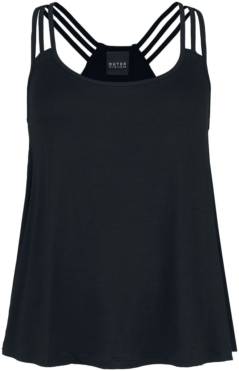 Top  de Outer Vision - Trini - S à XL - pour Femme - noir - Outer Vision