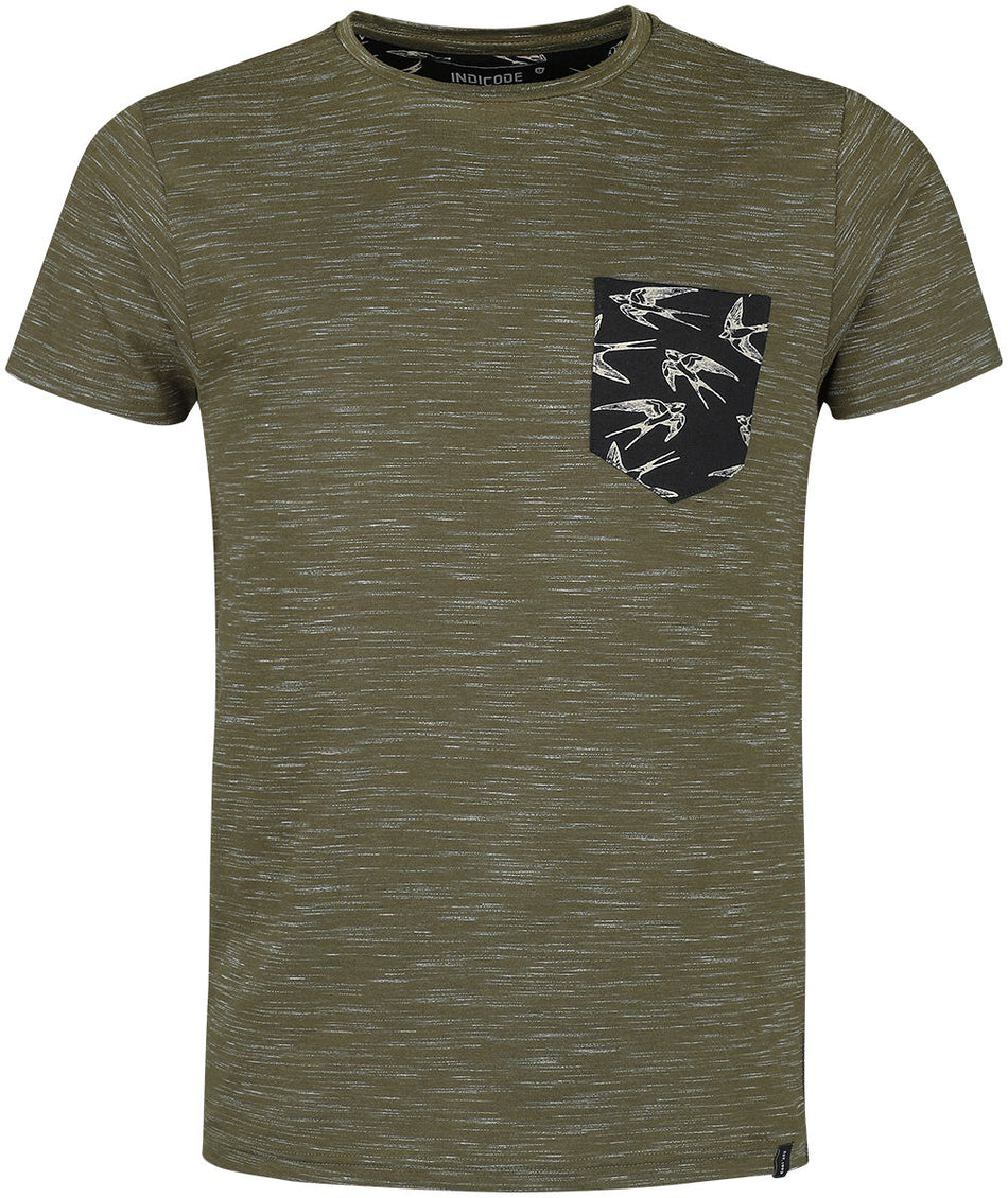 T-Shirt Manches courtes  de Indicode - Blaine - L - pour Homme - olive - Indicode