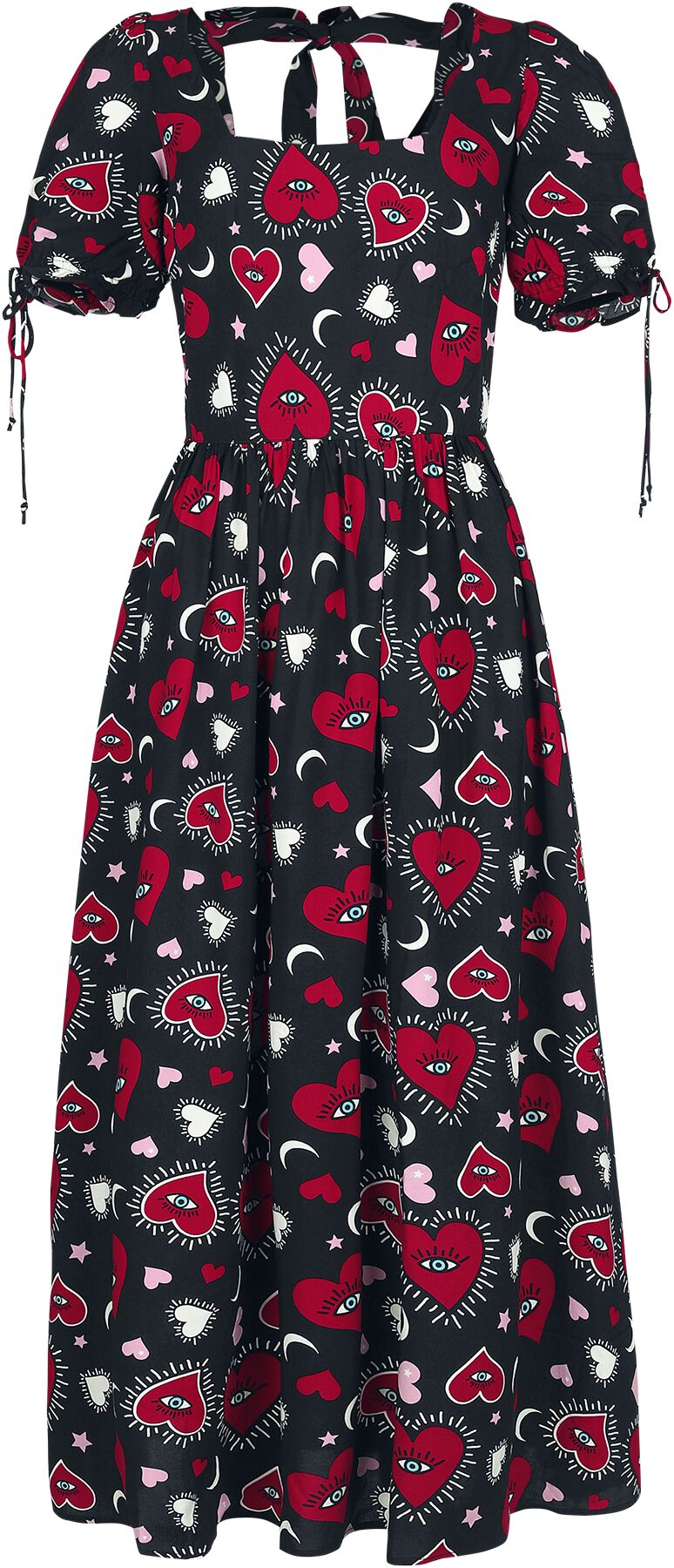 Robe longue  de Hell Bunny - Kate Heart - Robe - XS à 3XL - pour Femme - noir/rouge - hell bunny