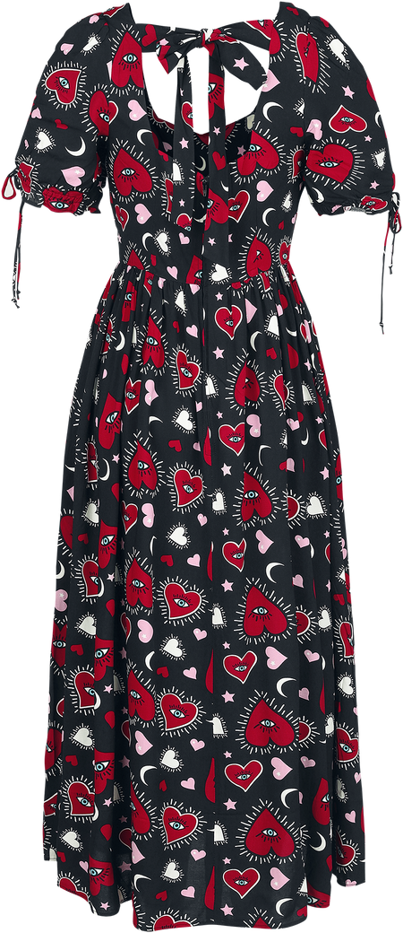 Robe longue  de Hell Bunny - Kate Heart - Robe - XS à 3XL - pour Femme - noir/rouge - hell bunny - View 2