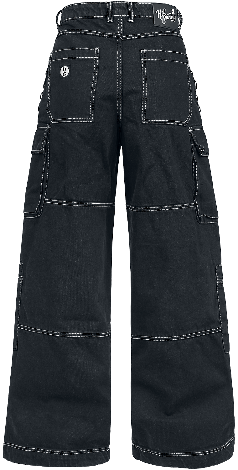 Pantalon Cargo  de Hell Bunny - Cameron - Jean - M à XL - pour Femme - noir - hell bunny - View 2