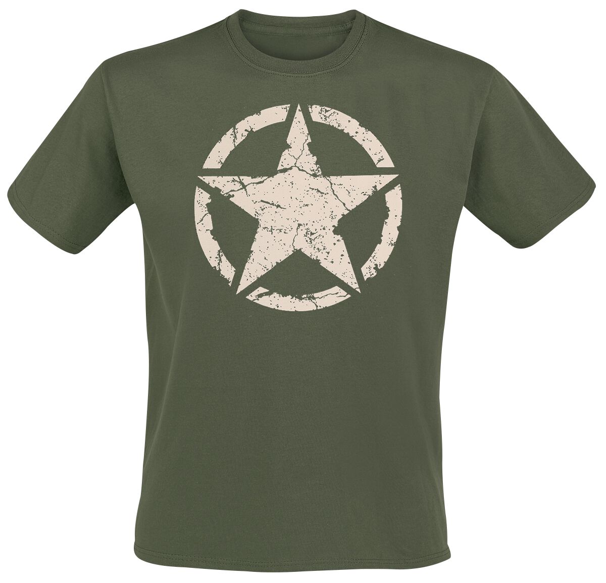 T-Shirt Manches courtes Rockabilly de Gasoline Bandit - Army Star - Olive - S à 3XL - pour Homme - olive - Gasoline Bandit