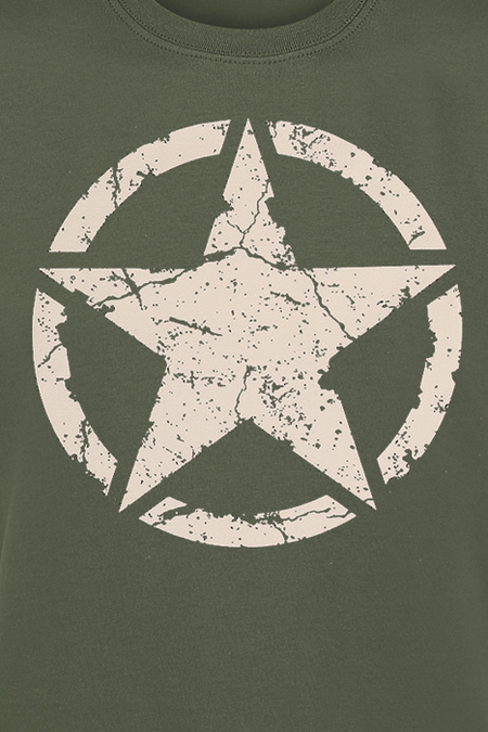 T-Shirt Manches courtes Rockabilly de Gasoline Bandit - Army Star - Olive - S à 3XL - pour Homme - olive - Gasoline Bandit - View 2