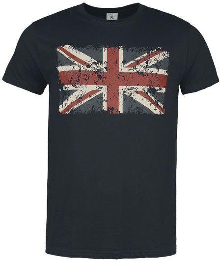 T-Shirt Manches courtes Rockabilly de Gasoline Bandit - Union Jack - S à 4XL - pour Homme - noir - Gasoline Bandit