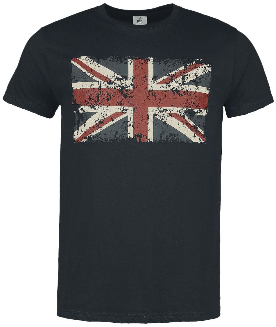 T-Shirt Manches courtes Rockabilly de Gasoline Bandit - Union Jack - S à 4XL - pour Homme - noir - Gasoline Bandit