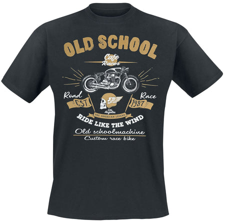 T-Shirt Manches courtes Rockabilly de Gasoline Bandit - Old School Cafe Racer - M à 4XL - pour Homme - noir - Gasoline Bandit