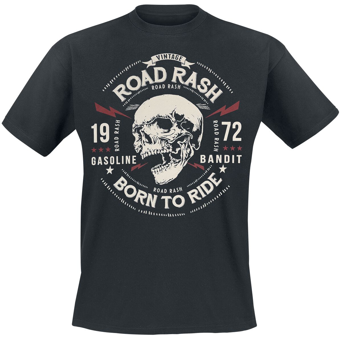 T-Shirt Manches courtes Rockabilly de Gasoline Bandit - Road Rash II - S à 4XL - pour Homme - noir - Gasoline Bandit