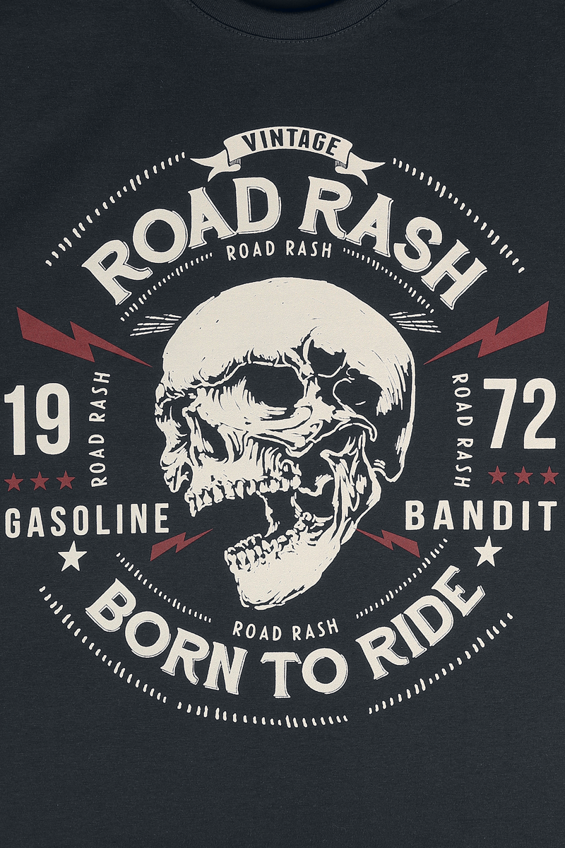 T-Shirt Manches courtes Rockabilly de Gasoline Bandit - Road Rash II - S à 4XL - pour Homme - noir - Gasoline Bandit - View 2