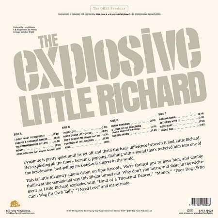 The Explosive Little Richard! - Back Cover