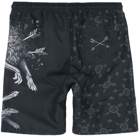 Short de bain  de Black Premium by EMP - Swim Shorts With Wolf Print - S à XXL - pour Homme - noir - Black Premium by EMP - View 2