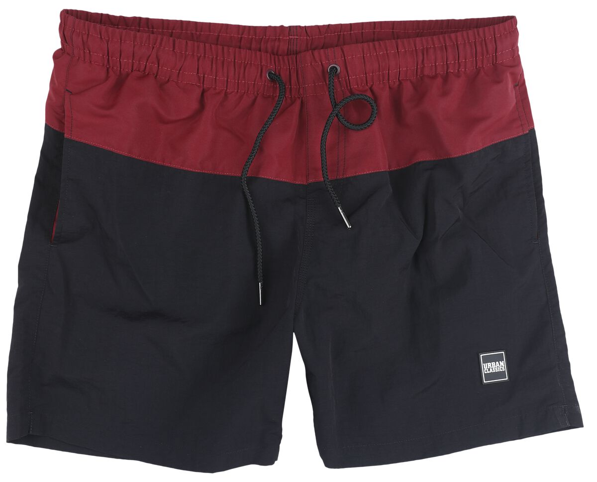 Short de bain  de Urban Classics - Short De Bain Block - S à XL - pour Homme - rouge - Urban Classics
