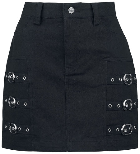 Jupe courte  de Black Premium by EMP - Jupe courte avec boucles décoratives - S à XXL - pour Femme - noir - Black Premium by EMP
