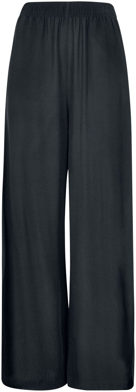 Pantalon en toile  de Urban Classics - Pantalon Viscose Jambes Évasées - XS à 4XL - pour Femme - noir - Urban Classics