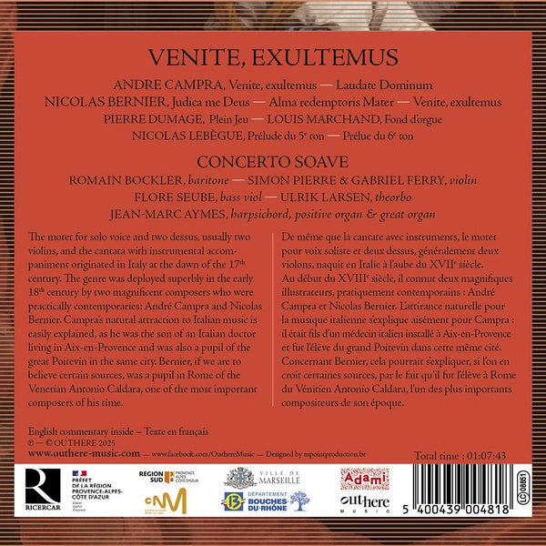 Venite, Exultemus - Front Cover