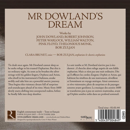 Mr Dowland's Dream - Front Cover