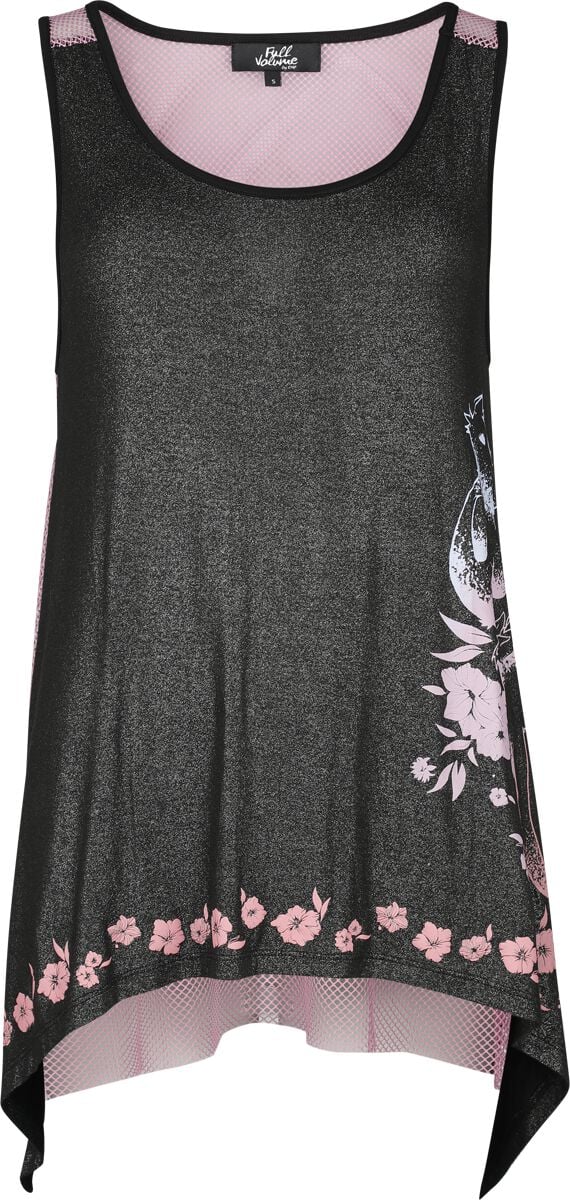 Top  de Full Volume by EMP - Glitter Top with Fishnet Back - S à M - pour Femme - noir - Full Volume by EMP