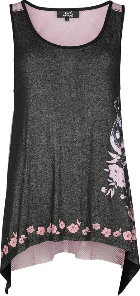 Top  de Full Volume by EMP - Glitter Top with Fishnet Back - S à M - pour Femme - noir - Full Volume by EMP