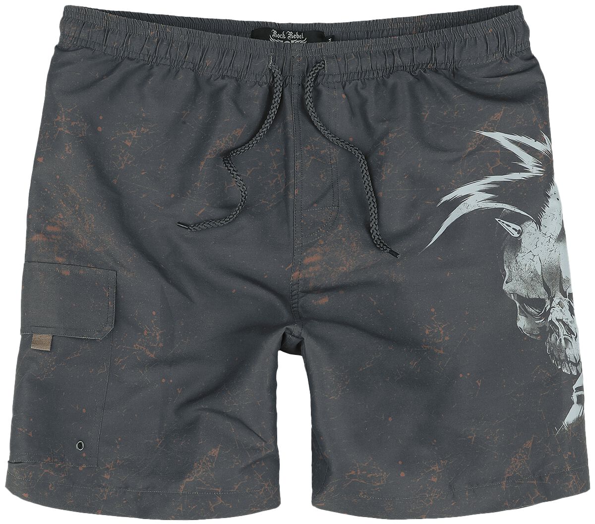 Short de bain  de Rock Rebel by EMP - Rock Skull Swim Shorts - S à XXL - pour Homme - gris foncé - Rock Rebel by EMP