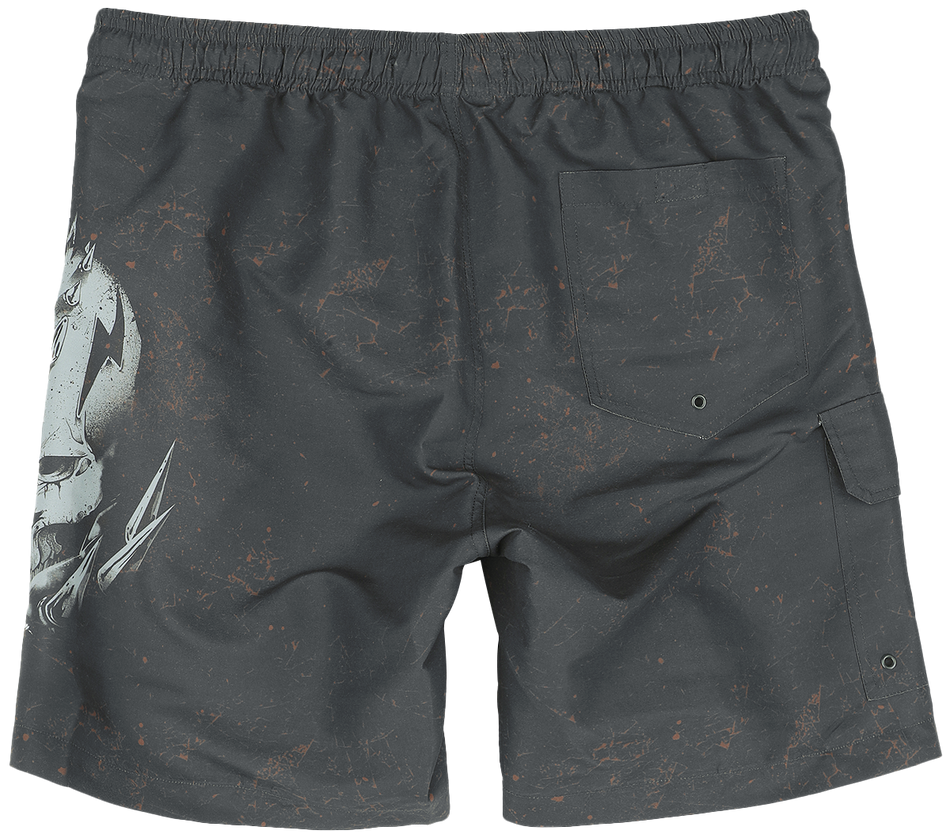 Short de bain  de Rock Rebel by EMP - Rock Skull Swim Shorts - S à XXL - pour Homme - gris foncé - Rock Rebel by EMP - View 2