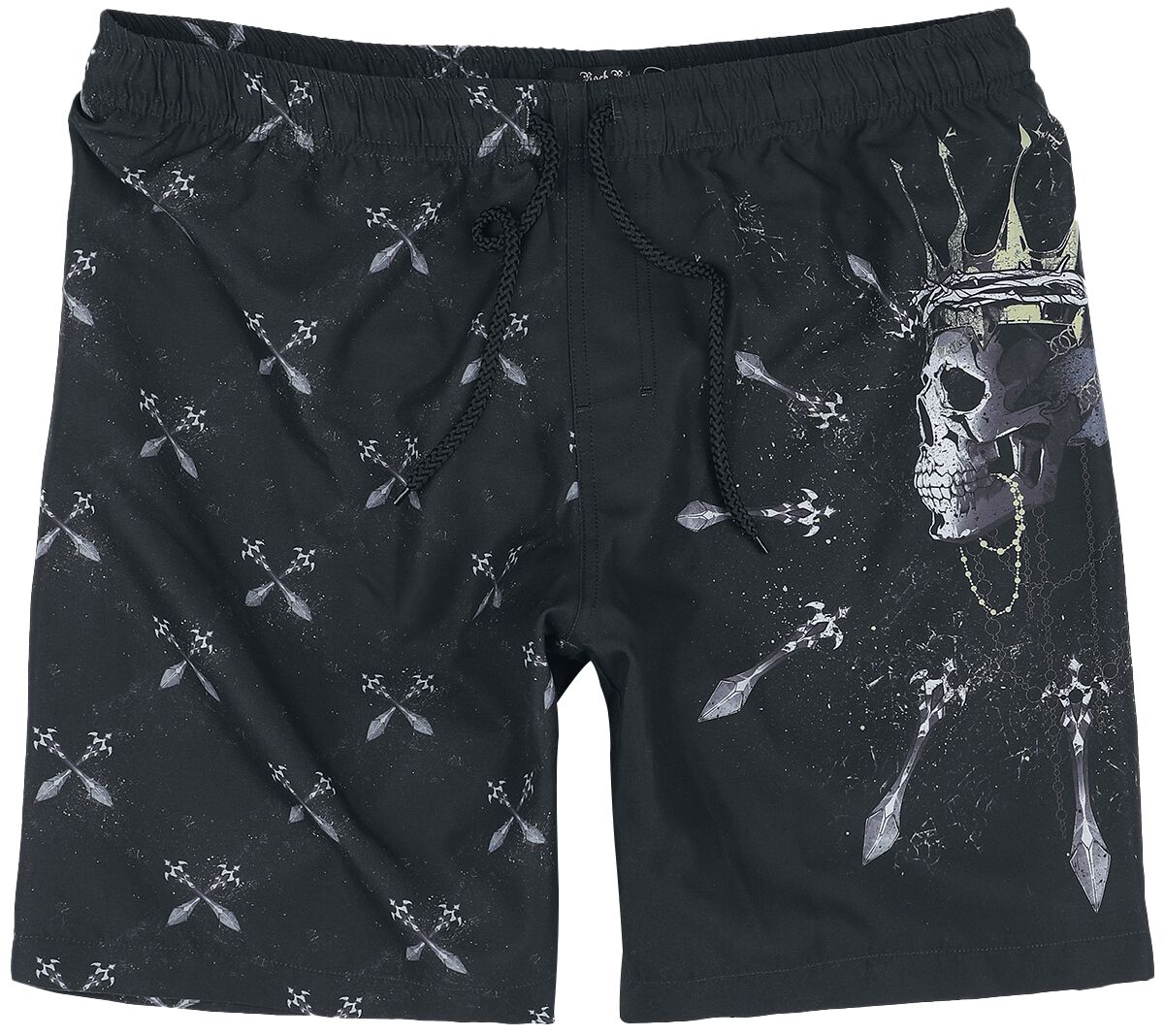 Short de bain  de Rock Rebel by EMP - Short de Bain - Skull King & Sabres - S à XXL - pour Homme - noir - Rock Rebel by EMP