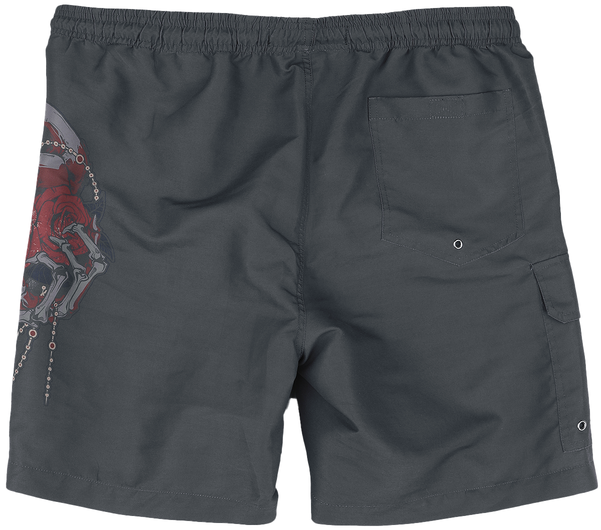 Short de bain  de Rock Rebel by EMP - Swim Shorts With Roses - S à XXL - pour Homme - gris foncé - Rock Rebel by EMP - View 2