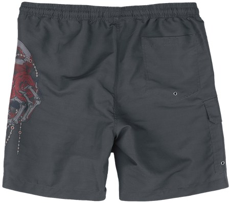 Short de bain  de Rock Rebel by EMP - Swim Shorts With Roses - S à XXL - pour Homme - gris foncé - Rock Rebel by EMP - View 2