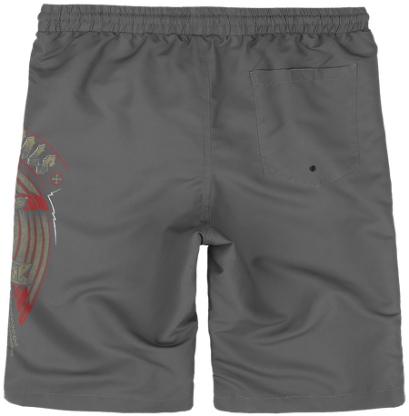 Short de bain  de Rock Rebel by EMP - Swim Shorts With Skull and Sword - S à XL - pour Homme - gris - Rock Rebel by EMP - View 2