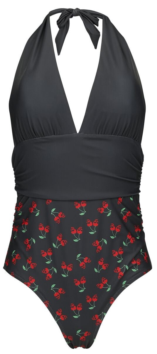 Maillots de bain  de Rock Rebel by EMP - Skull Cherry Swimsuit - S à M - pour Femme - noir - Rock Rebel by EMP