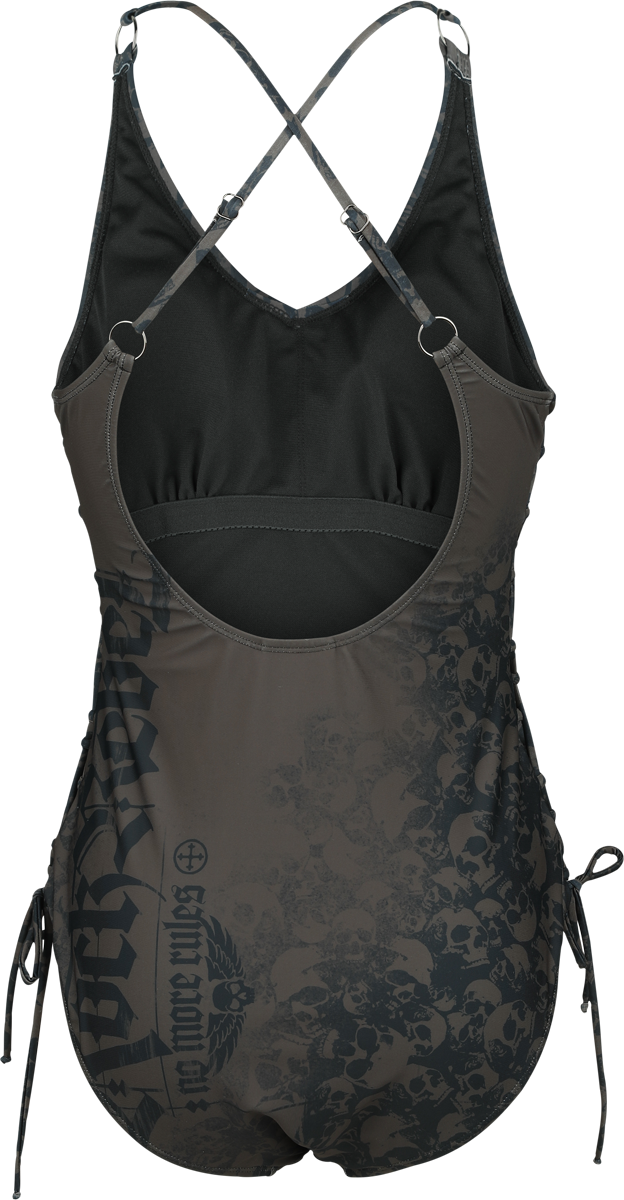 Maillots de bain  de Rock Rebel by EMP - Maillot de bain avec laçages et crânes - S à L - pour Femme - noir - Rock Rebel by EMP - View 2