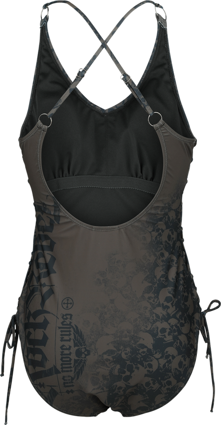 Maillots de bain  de Rock Rebel by EMP - Maillot de bain avec laçages et crânes - S à L - pour Femme - noir - Rock Rebel by EMP - View 2