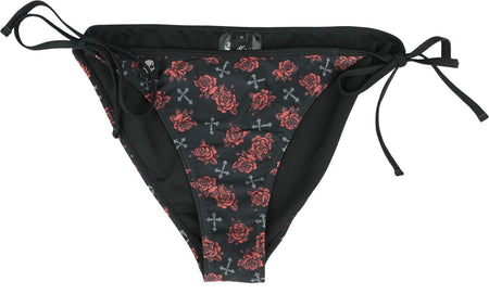 Bas de bikini  de Rock Rebel by EMP - Croix & Roses - Bas de Bikini Imprimé Intégral - M à XXL - pour Femme - noir - Rock Rebel by EMP