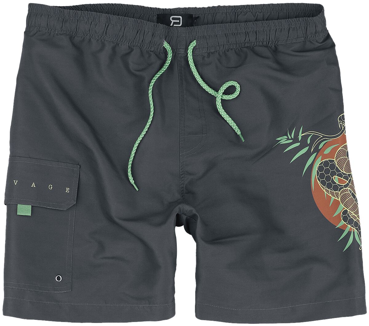 Short de bain  de RED by EMP - Savage Swim Shorts - S à M - pour Homme - gris foncé - RED by EMP