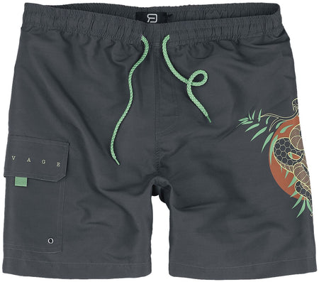 Short de bain  de RED by EMP - Savage Swim Shorts - S à M - pour Homme - gris foncé - RED by EMP