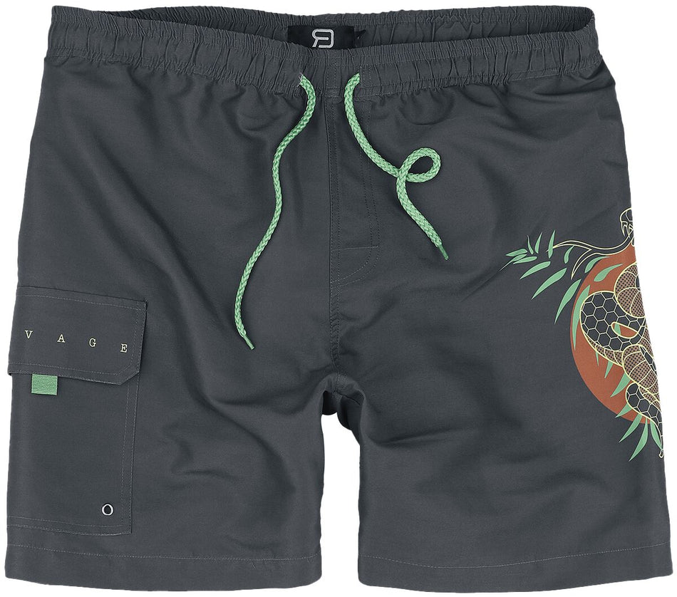 Short de bain  de RED by EMP - Savage Swim Shorts - S à M - pour Homme - gris foncé - RED by EMP