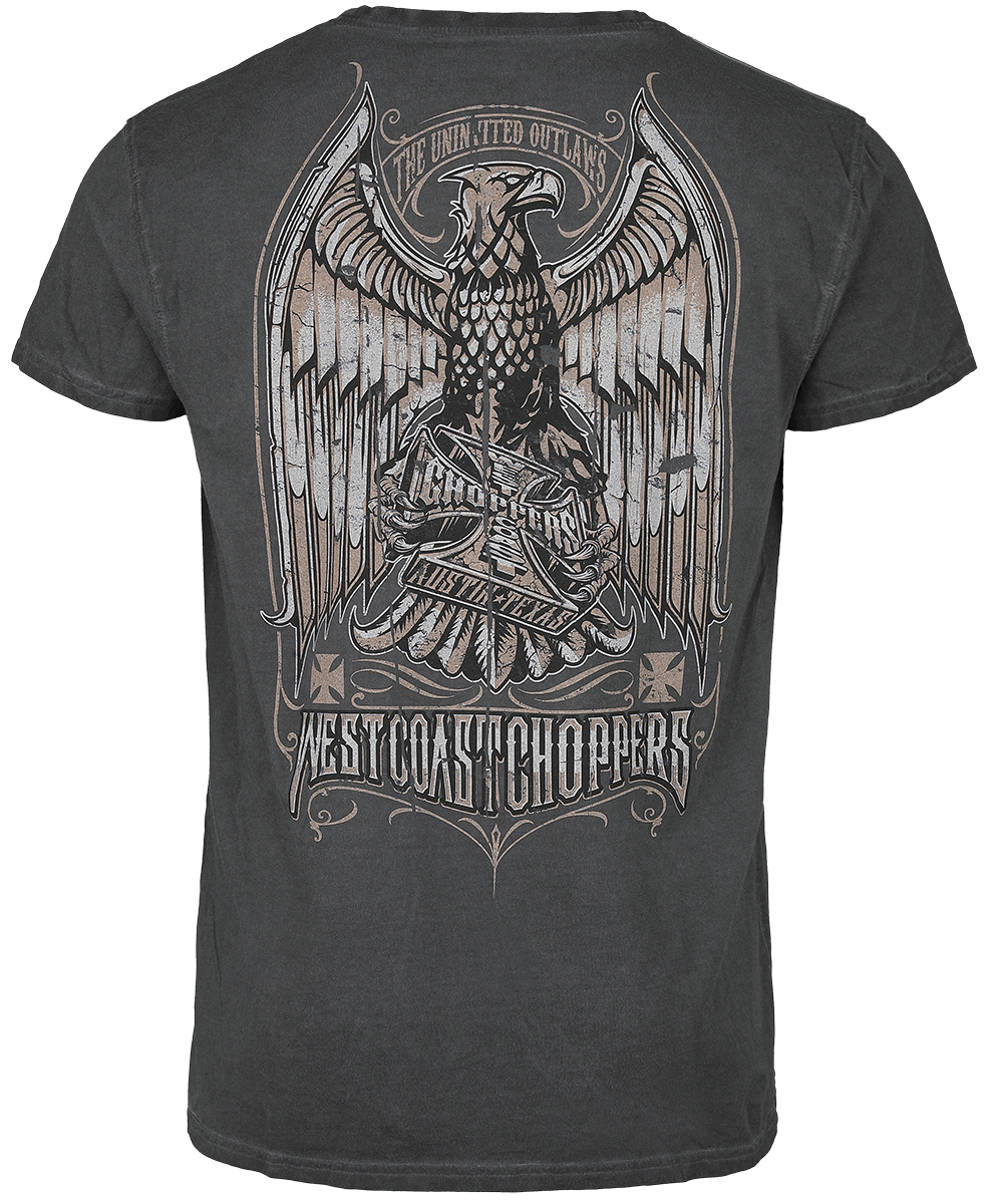T-Shirt Manches courtes  de West Coast Choppers - Blason Eagle - S à 4XL - pour Homme - anthracite - West Coast Choppers - View 2